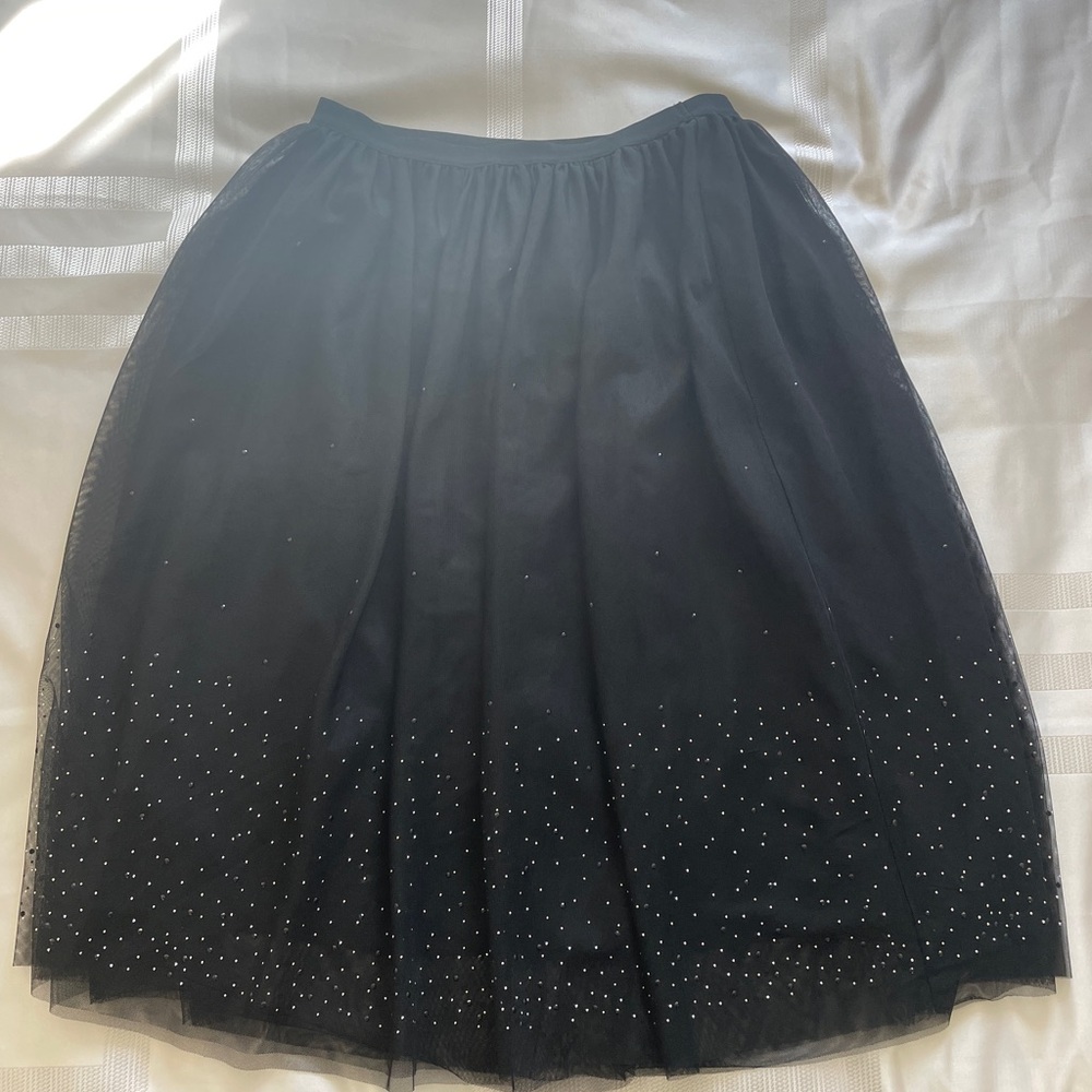Like New, A New Day Gray Midi A-Line Tulle Skirt